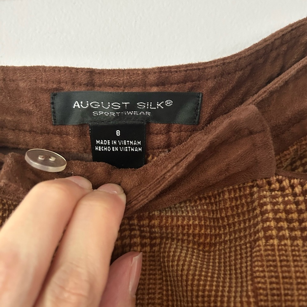 August Silk Vintage Textured Plaid corduroy pants, GUC, Size 8 - Picture 4 of 5